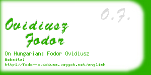 ovidiusz fodor business card